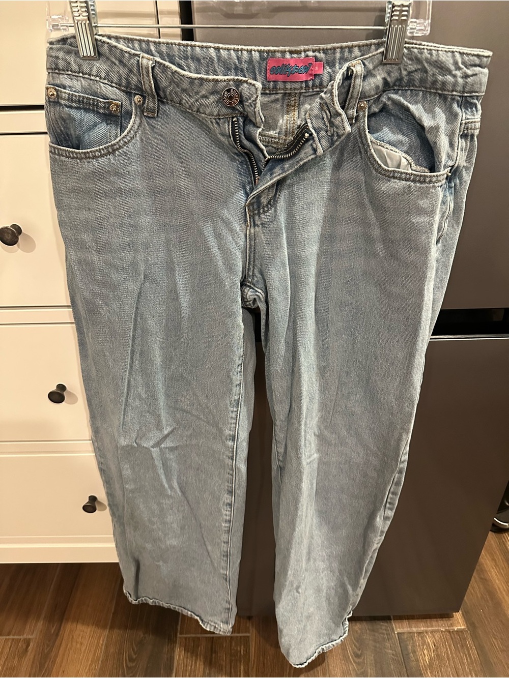 Edikted Pale Blue Wide-Leg Jeans